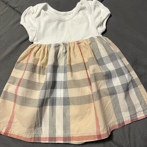 Burberry baby dress with built in onesie , 3m